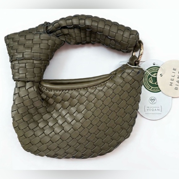 Melie Bianco Handbags - Melie Bianco Brigitte Olive Woven Charm Super cute mini purse Stylish & compact.